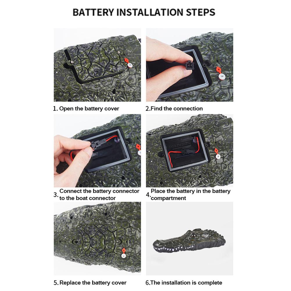 RC Boat Floating Electric Crocodile Toy Lifelike Water Ship Bathing Toy For Parks Ponds Swimming Pools