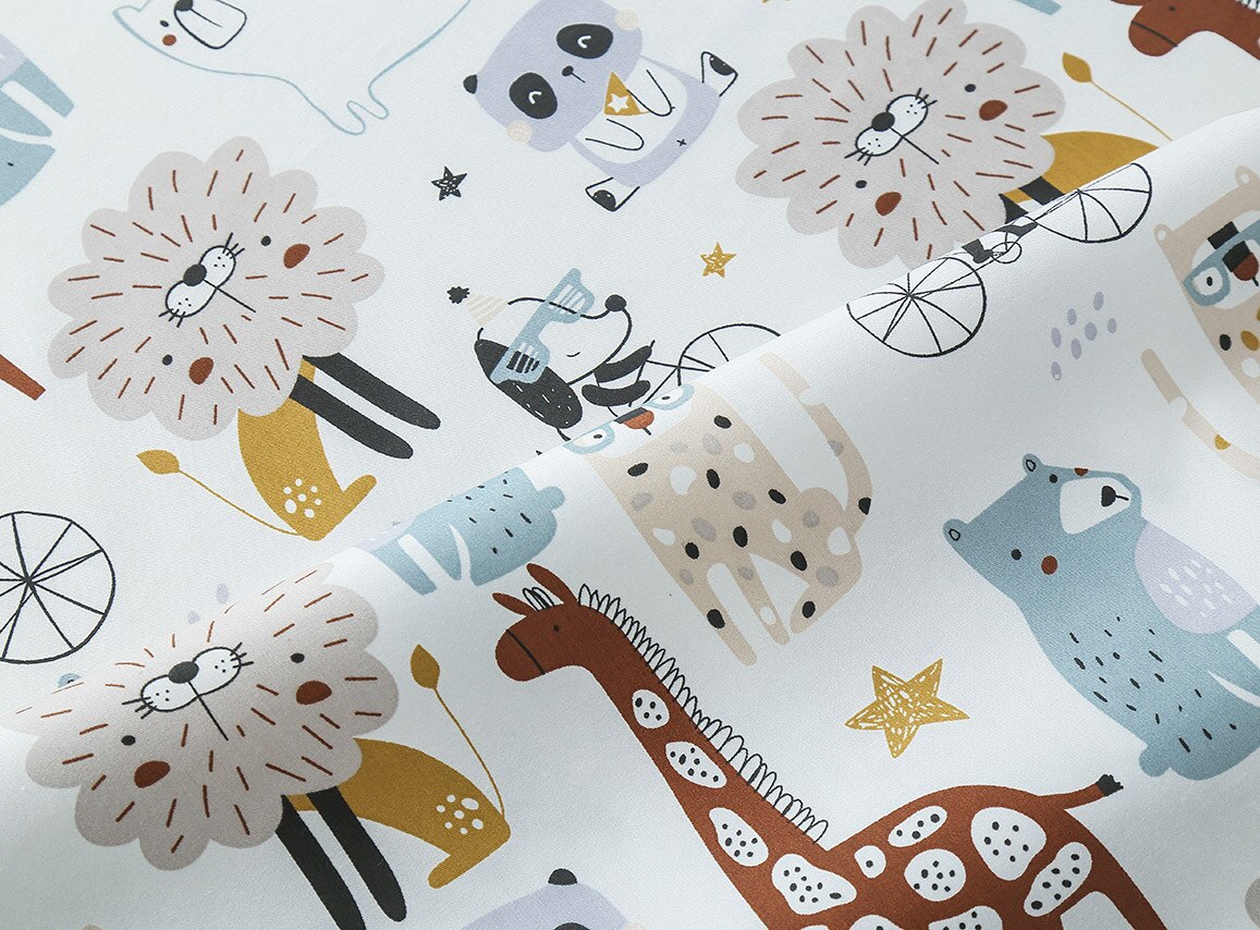 Animal Printed 100% Cotton Fabric DIY handmade sewing craft patchwork quilting home decor tissus baby dress cloth tecido tilda: NO.1 / 50x50cm