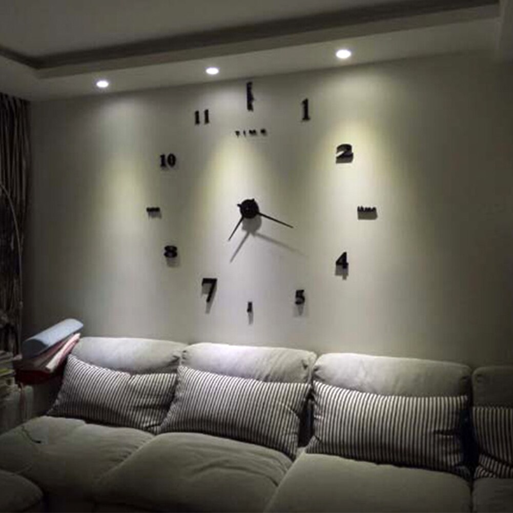 Horloge murale 3D à aiguilles pour mains, accessoires sans cadre, mécanisme à Quartz pour décoration intérieure, bricolage moderne, Art du salon