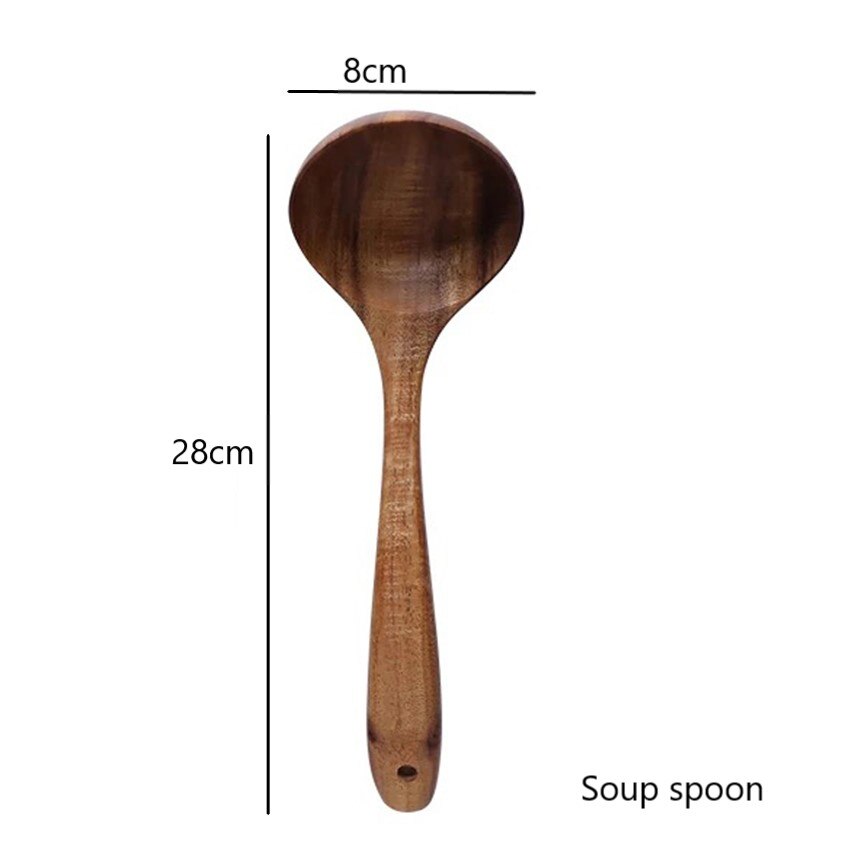 Natürliche Holz Küche Geschirr Kochen Utensil einstellen Nicht-Stock Pfanne Holz Spatel Löffel Für Küche Salat Gabel Küche Werkzeuge einstellen: 01