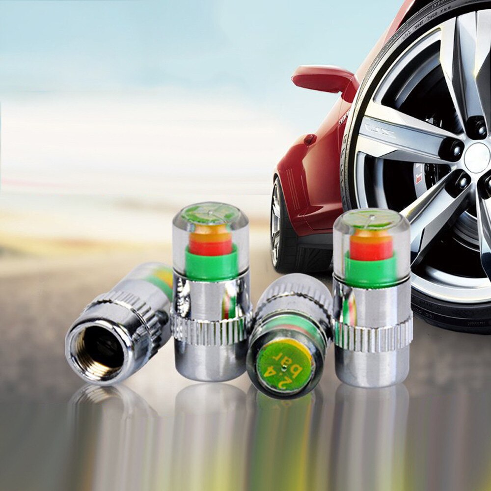 `4PCS 2.0Bar 30PSI Car Auto Tire Pressure Monitor Valve Stem Caps Sensor Indicator Eye Alert Diagnostic Tools Kit