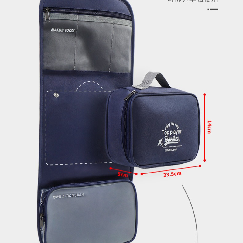 3- i -1 hængende bærbare toilettasker vandtæt rejse makeup kosmetiktaske tør og våd separat opbevaringstaske rejseorganisator