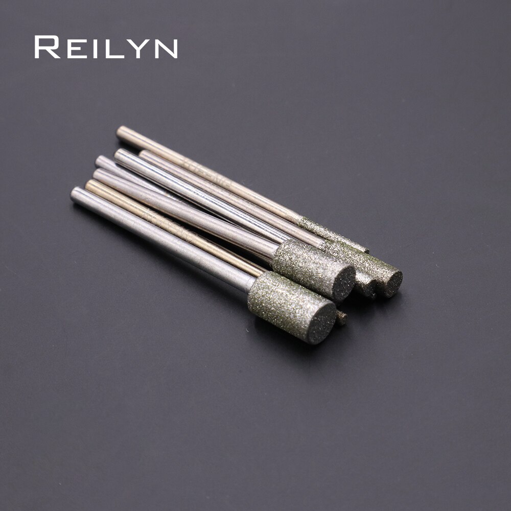 10Pcs Cilinder 2.35mmx 1-6Mm 150 # Diamant Slijpen Burr Jade Metalen Tanden Nagels Polijsten diamant Slijpen Punt