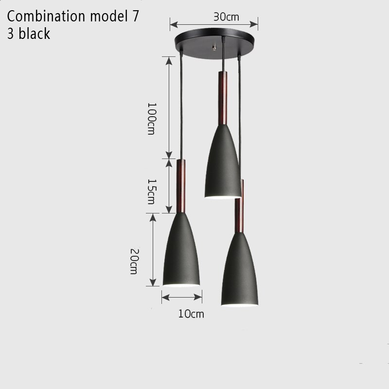 Moderne minimalistisk  e27 pendellamper bar cafe restaurant indretning træ aluminium hængelampe belysning armatur: Kombinationstilstand 7