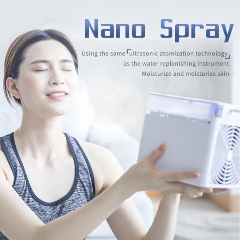 USB Desk Mini Fan Portable Air Cooler Fan Air Conditioner Light Desktop Air Cooling Fan Humidifier Purifier For Office Bedroom