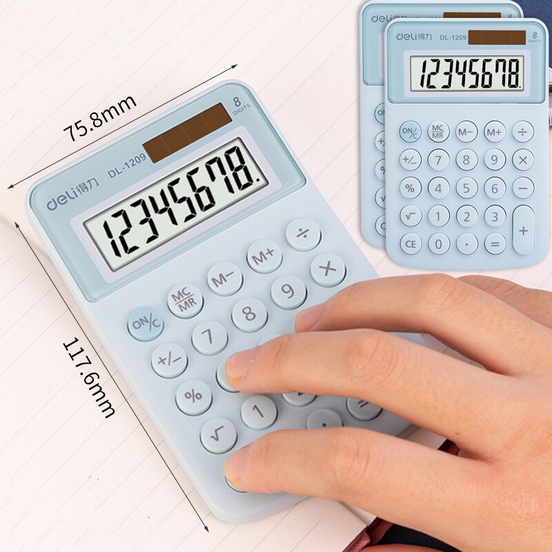 Deli Calculator 1589 Solar Energy Colorful Business Tablet Computer Button Office Financial Computer Student Examination