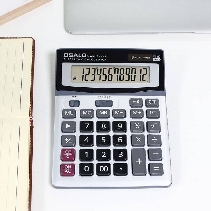 1200V Solar calculator ABS plastic 12-bit display large screen electronic calculators