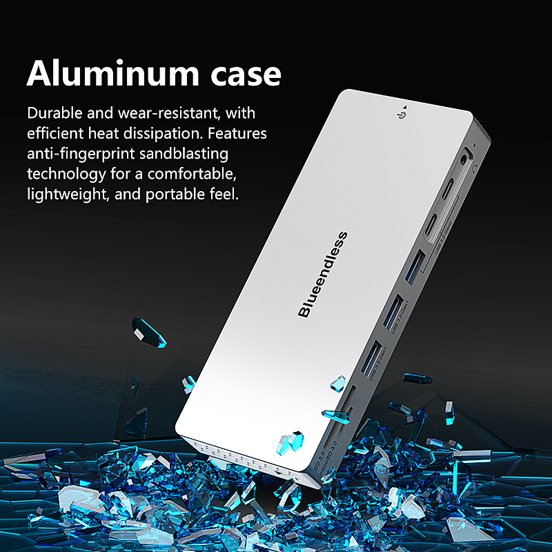 Usb-c dockningsstation för bärbar dator 14 -i- 1 hdmi 2.0 usb 3.2 rj45 pd 4k 60hz hubb för macbook hp dell surface lenovo