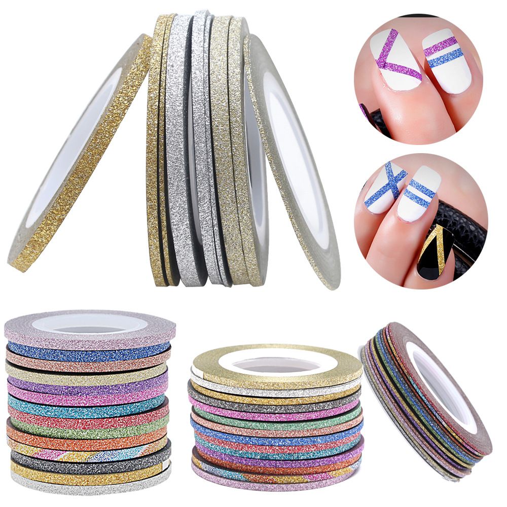 14 kleuren Gemengde Kleur Nail Striping Tape Decal Voor DIY 3D Verscheidenheid Nail Art Tips Decorations Nail Line Folie nail art Tape Sticker