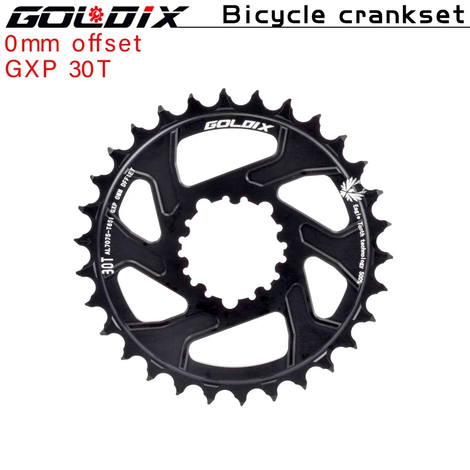 GOLDIX para plato de bicicleta de 3 clavos 0/3/6mm Offset 30/32/34/36/38T rueda de cadena de bicicleta MTB para XX1 X9 XO X01 G X NX Direct Mo: Verde