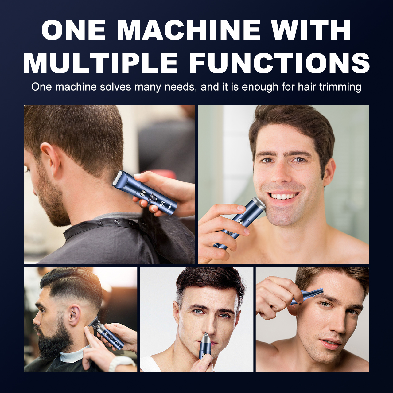 Solimpia Hair Clipper Trimmer Groin & Body Trimmer Men Replaceable Electric Shaver Multifunctional Grooming Machine