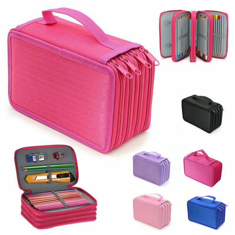 Hoge Capaciteit Doos Stationaire Pen Bag Make Opbergtas Pen Etui 72 Potlood Case Bag Organizer Pouch Case tas