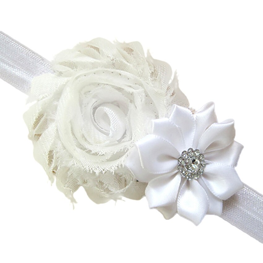 5 st härliga hårband baby pannband flickans pannband chiffong hår blomma objekt typ huvud rosett klämmor babytillbehör