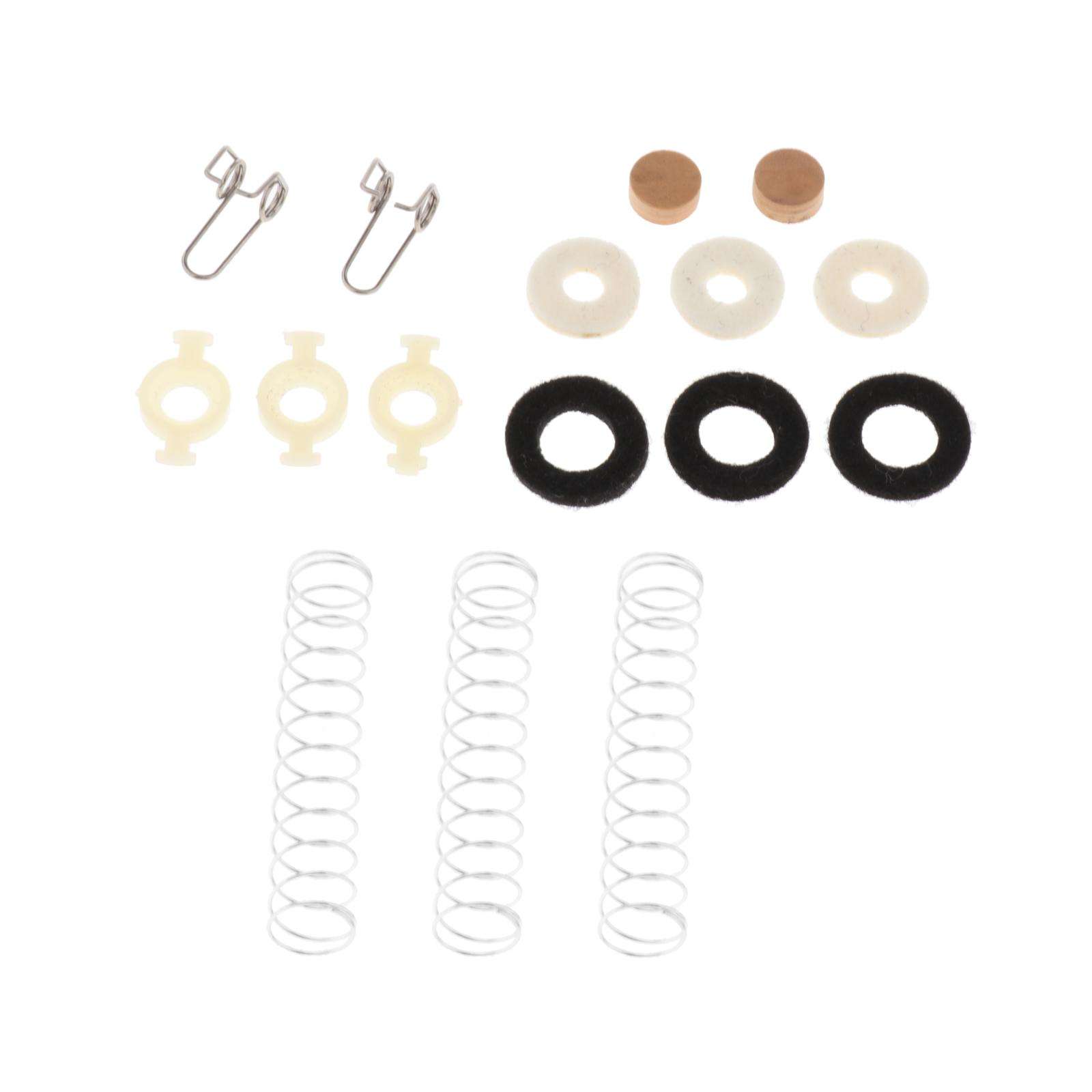 Kit de reparación de pistón de trompeta de 16 piezas, almohadilla de fieltro de resorte, almohadilla de corcho de válvula para Cornet de trompeta, accesorios de repuesto