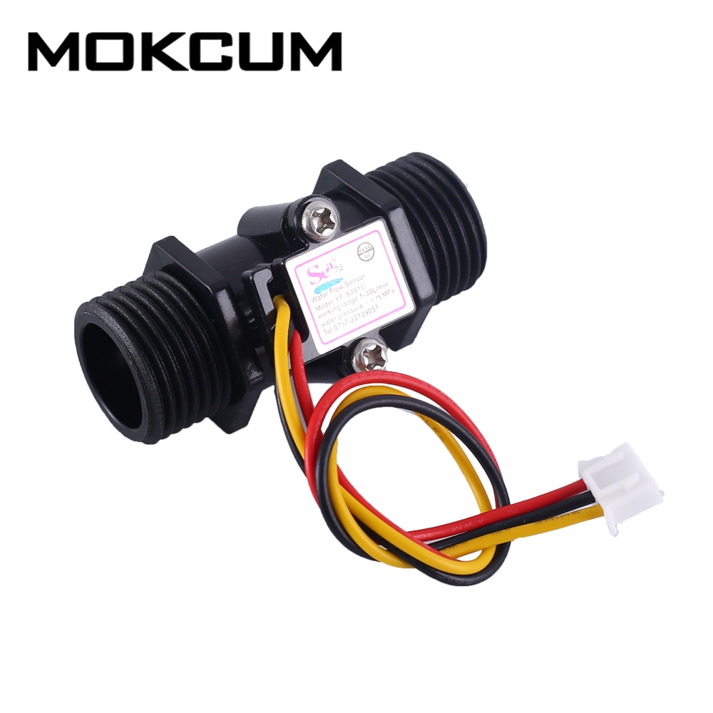 DN15 DC 5V 12V 1/2 zoll G1/2 Schwarz Wasser fließen Halle Sensor Schalter Durchflussmesser halle Sensor Zähler 1,75 MPa 30L/min