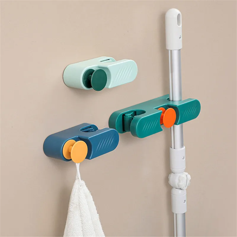 Mopp, Doppel clip, Clip Nagel frei Wand Mop Rack erhalten Mop Lagerung Besen Toiletten bürste Bad Lagerung