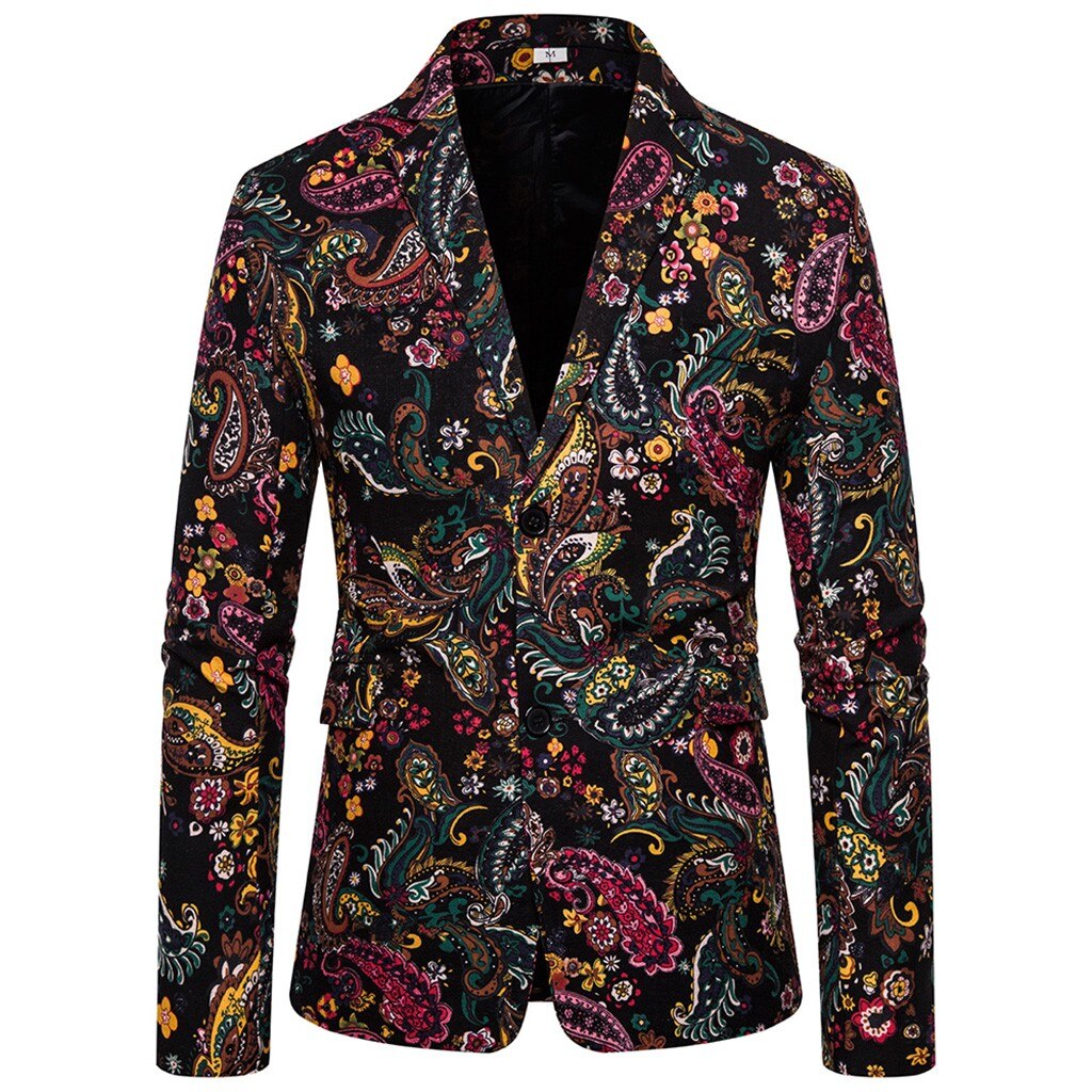 Popular y bonita productos nuevos de la de los hombres en otoño e invierno estampado Retro traje de abrigo de de hombre de Wo: XXL