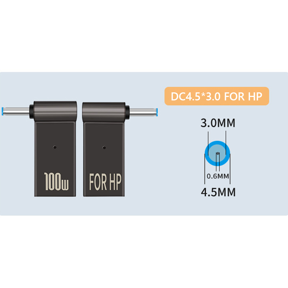 PD 100W szybka wtyczka ładowania rodzaj USB C żeńskie gniazdo gniazdo do 4.5x3.0 4.0x1.7 5.5x2.1 5.5x2.5 7.4x5.0 4.0x1.35 mężczyzna konwerter wtyczki: 4.5x3.0mm HP