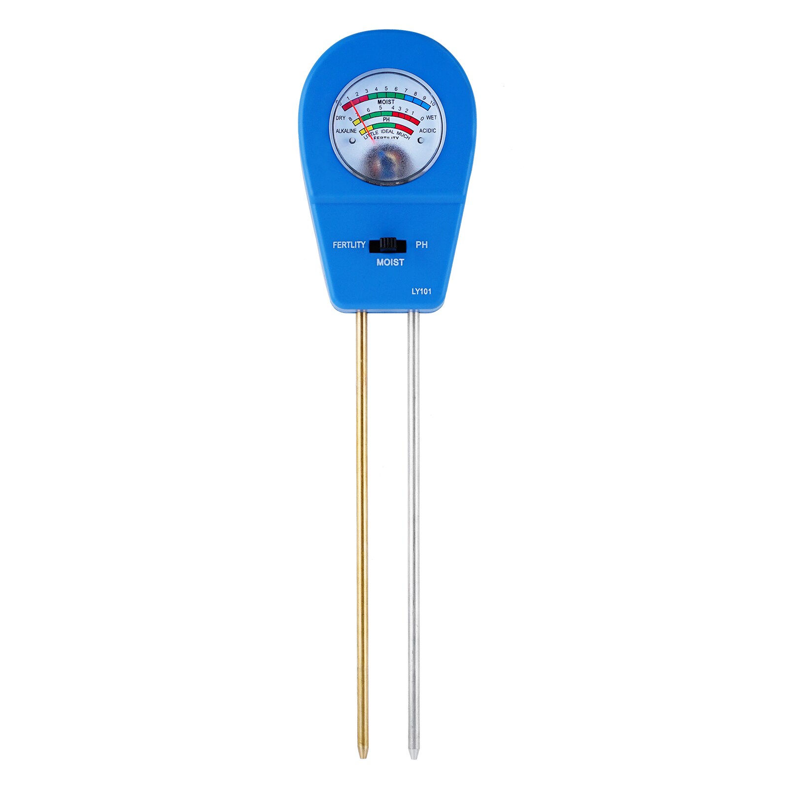 Kkmoon 3-In-1 Bodem Tester Bodem Ph Meter Met Vocht Vruchtbaarheid Ph Meter Tuinieren Tool Voor Farm gazon Geen Batterij Nodig Meter: Blue