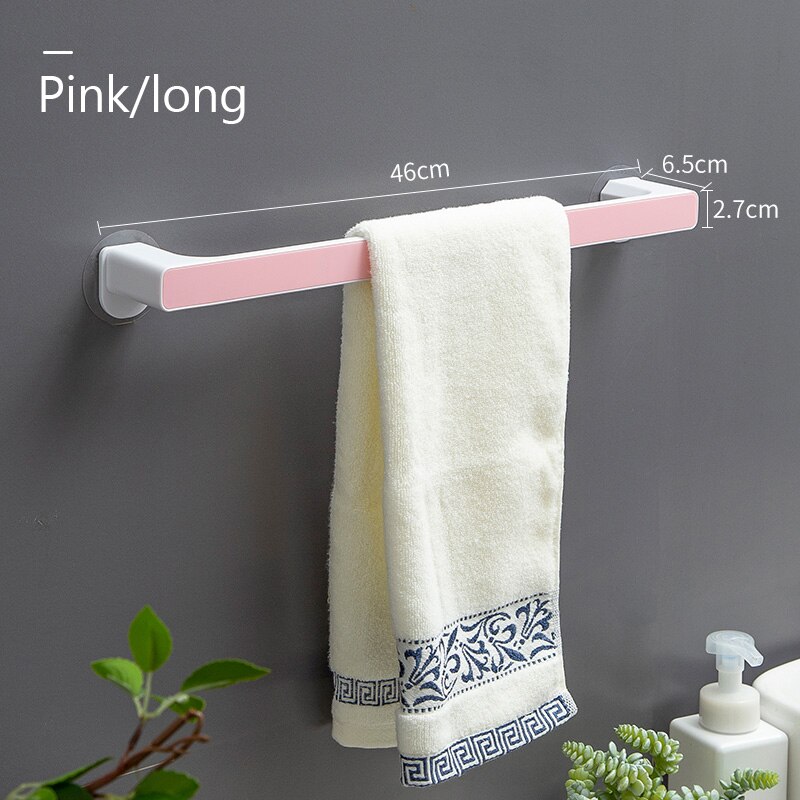 Rejilla para almacenamiento de toallas de baño, toalla con perforaciones rejilla para almacenamiento de toallas, gancho montado en la pared, toallitas de cocina, aparatos colgantes: Long pink