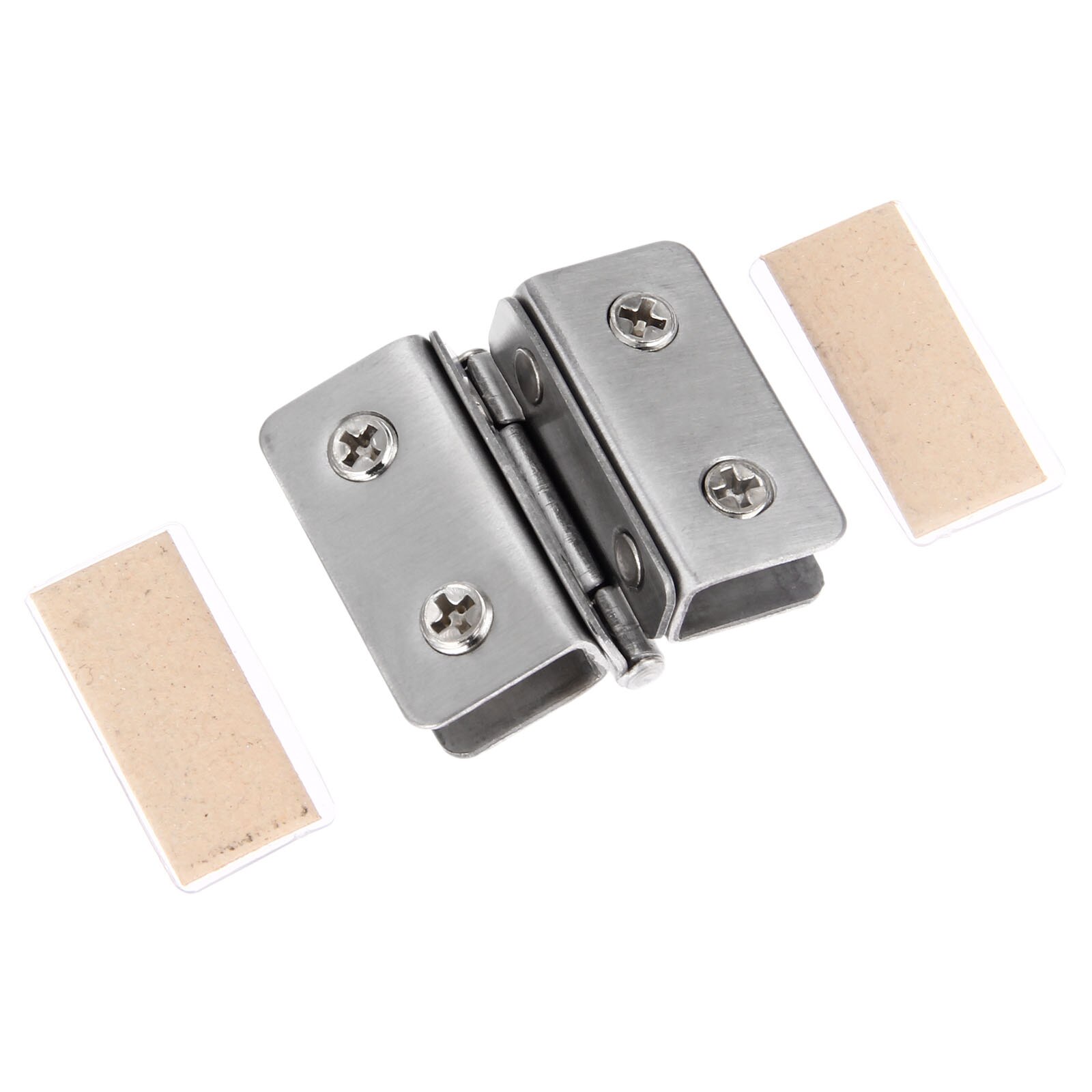 2Pcs Glass Door Hinges Adjustable Double Clamp Hinges for Cabinet Cupboard Bathroom Glass Clamps Zinc Alloy