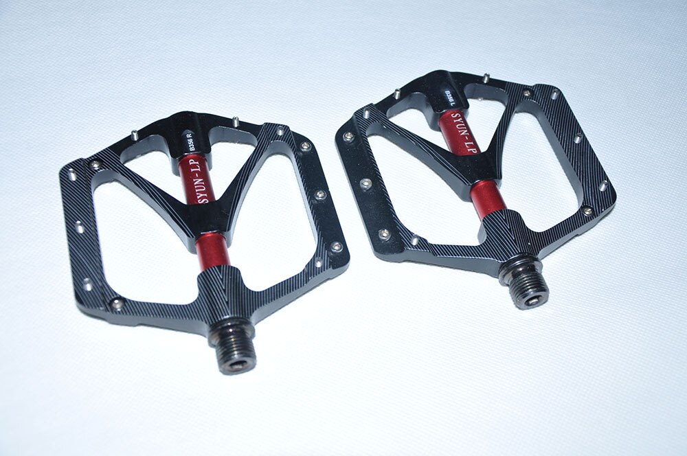 SYUN-LP light weight B356 red black replace pins Plat form sealed bearing CNC aluminum alloy mtb bicycle pedals