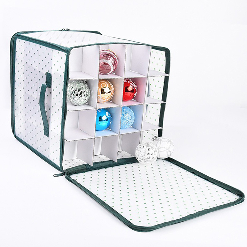 Christmas Ball Storage Box 64 Grid Large Capacity Foldable Storage Box For Storing Ball Toys And Ornaments