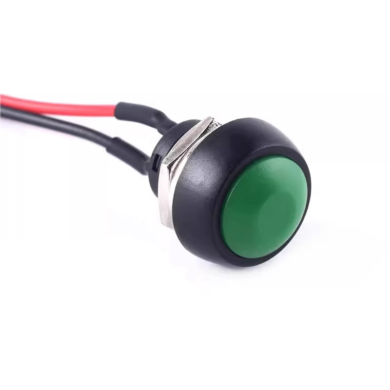 5/20/100PCS 12mm Momentary Push Button Switch ON OFF PBS-33B Self Reset Mini Round Switch With Wire 2Pin 1A DC12V
