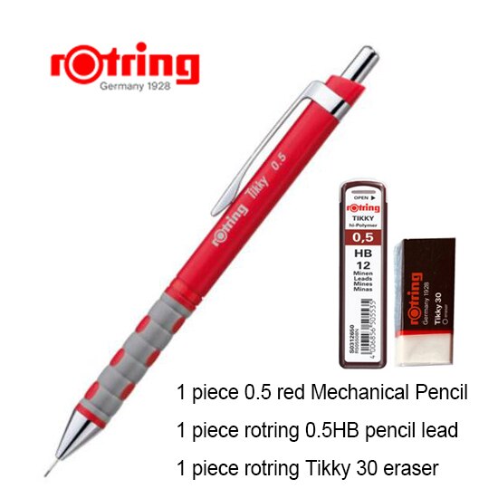 Rotring Tikky Automatische Mechanische Bleistift 0.35/0.5/0.7/1,0mm Kunststoff Stift Halfter: 0.5mm  rot einstellen