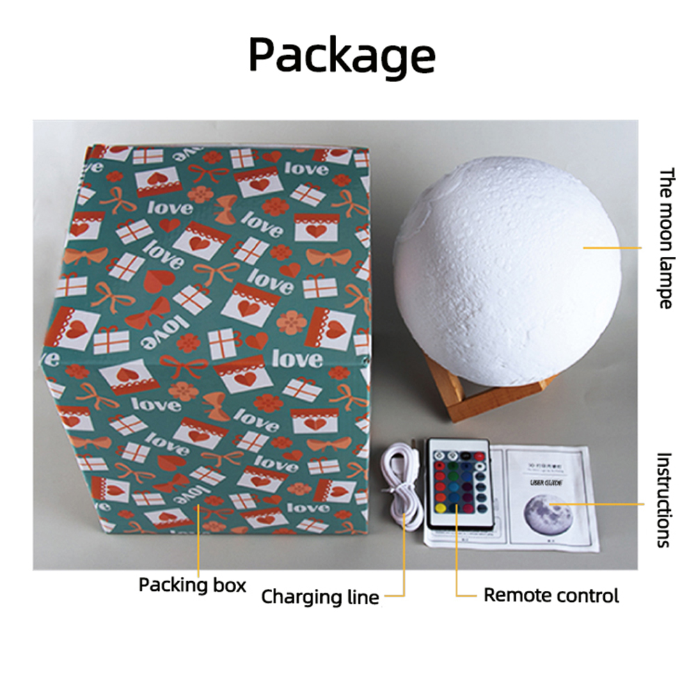 Lampe lunaire personnalisée avec impression 3D, texte Photo personnalisé, veilleuse, Rechargeable par USB, anniversaire, fête des mères, lunaire de saint-valentin