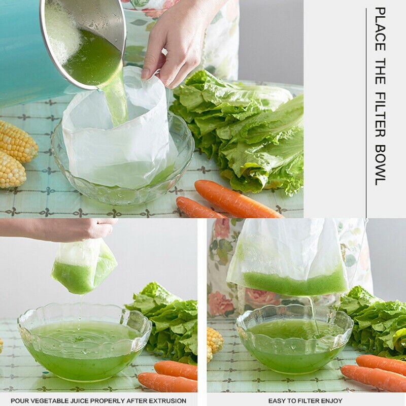 1PC Reusable Food Filter Fine Mesh Nylon Nut Milk Cheese Bean Muslin Cloth Bag Cold Brew Coffee Tea Filter Nets