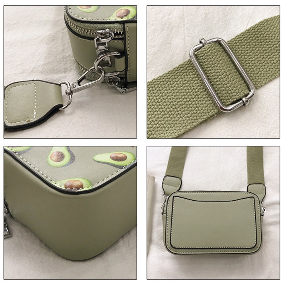 S.ikrr hedelmäkäsilaukku crossbody laukut naisille nahkainen söpö olkalaukku leveä hihna kesäinen pieni neliölaukku kukkaro