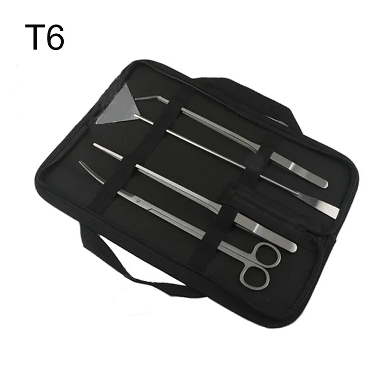 Kit de herramientas para acuario, pinzas, tijeras, Herramientas de limpieza de acero inoxidable, plantas acuáticas, pecera, accesorios para acuario: Rosa