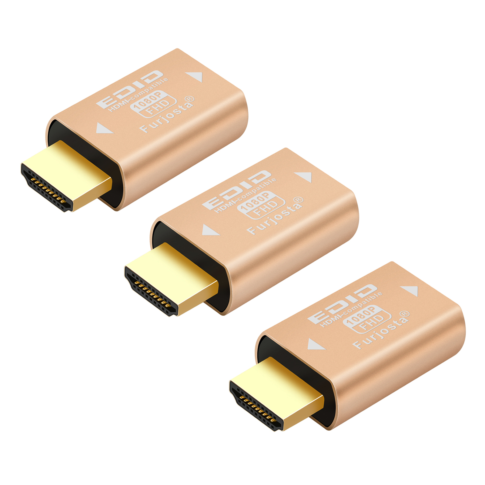 Emulador hdmi edid 1080 de aluminio ultrafino compatible con Headlesskeep, interruptores y extensores activos del monitor 1920x1080 @ 59Hz: Blanco / 1,8 m