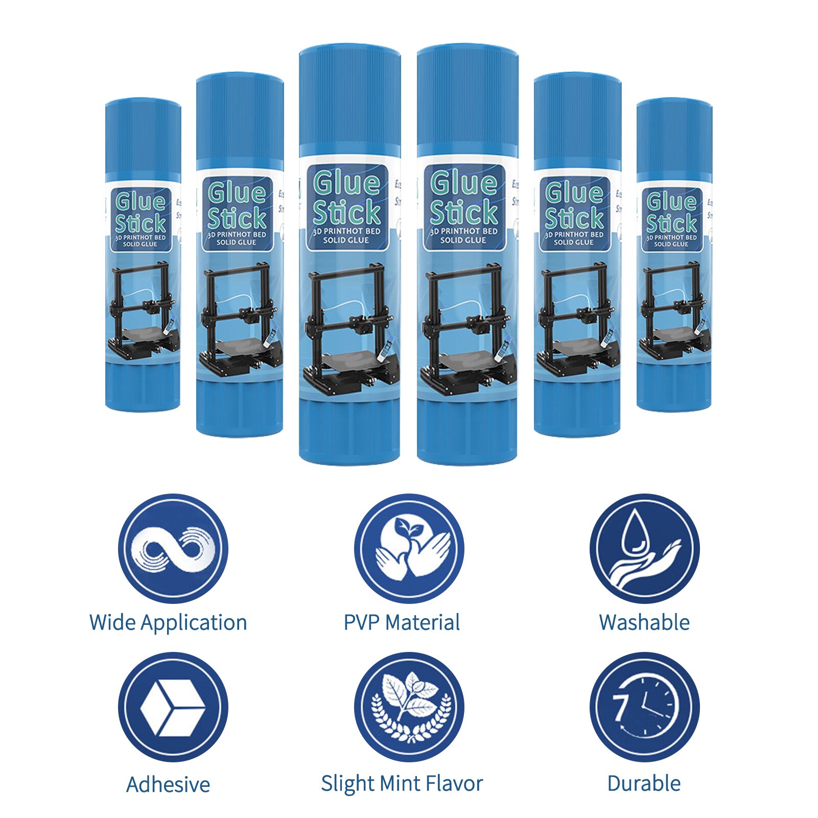 3D Printer Glue Sticks PVP Solid Glue Sticks Non-toxic Washable for Bed Platform Glass Plate Easy Removing