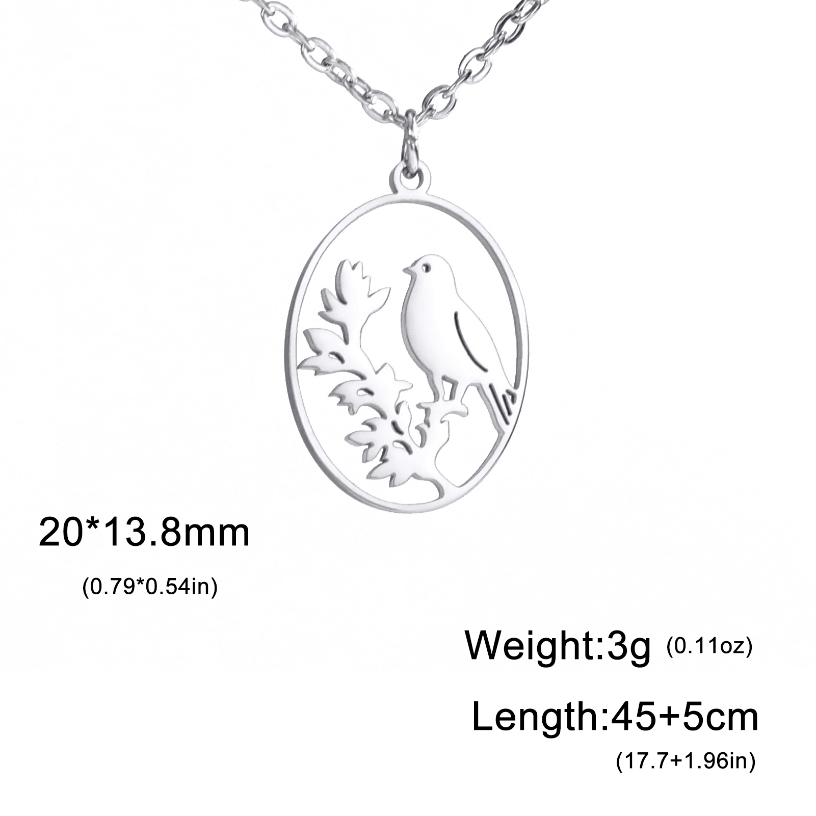 Roestvrijstalen Holle Ellips Dieren Hangers Ketting Meisjes Mode Schattige Konijn Vogels Serie Ketting Ketting Sieraden Voor Vrouwen: Blauw Zink