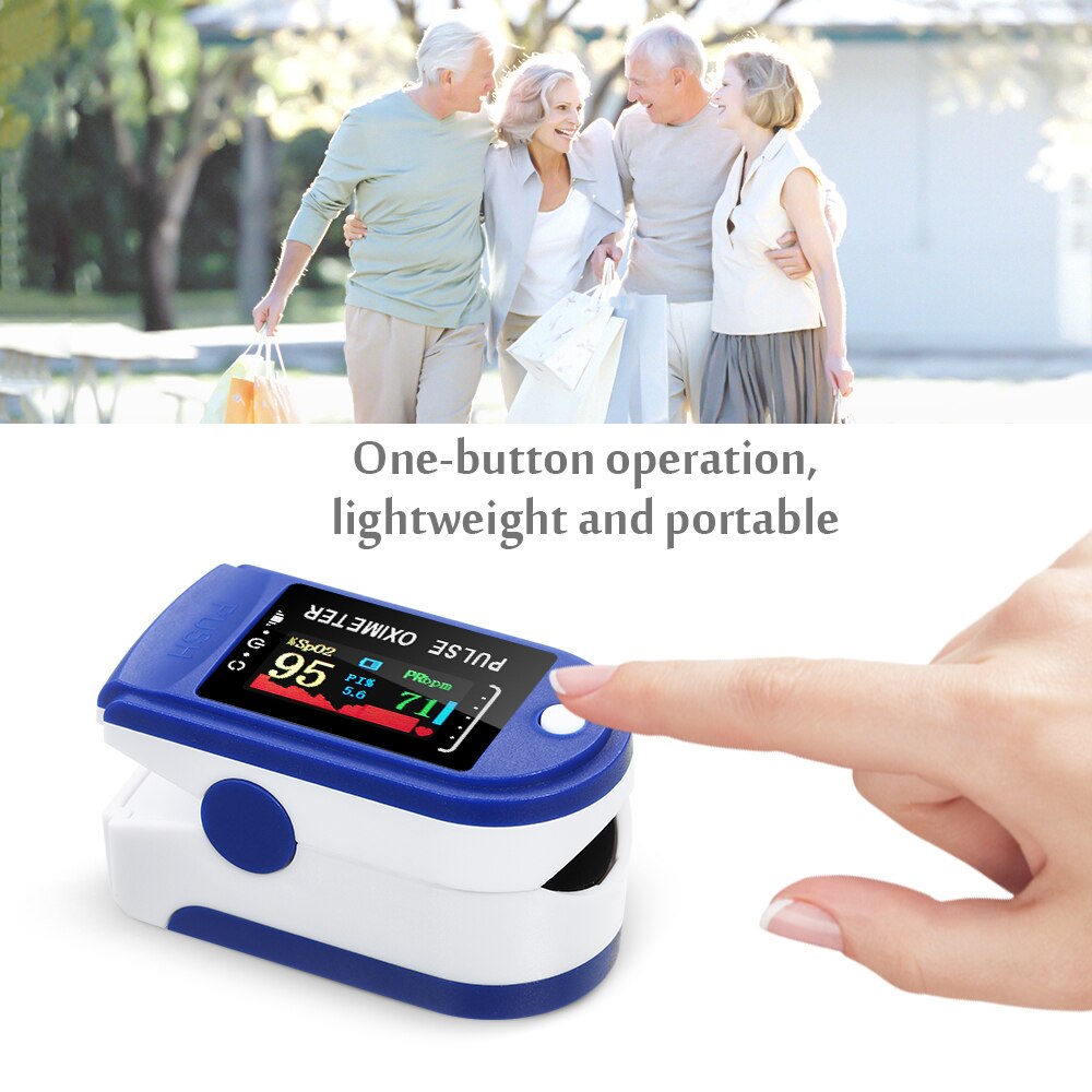 Pulsoximeter Finger Blut Sauerstoff Sättigung Herz Rate Erkennung 10s Schnell Messen & Auto-off Alarm Funktion SpO2 & PR Monitor