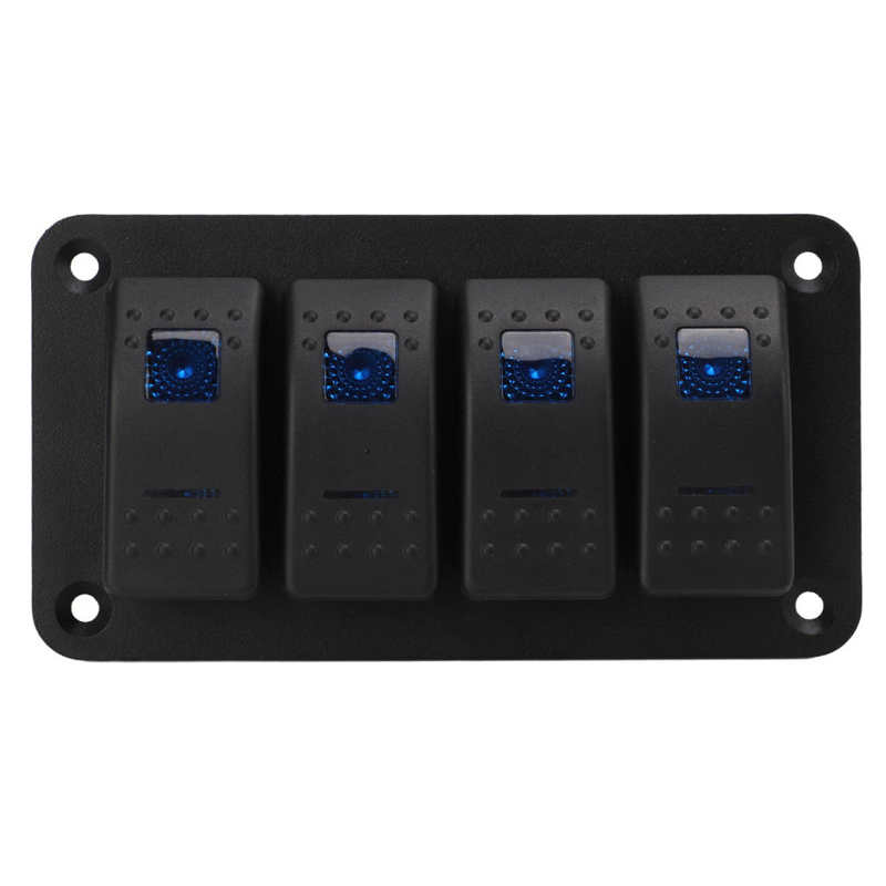 ON Off Toggle Switch IP65 Waterproof 4 Gang Rocker Switch for 12‑24V Vehicles Yachts SUVs Trucks