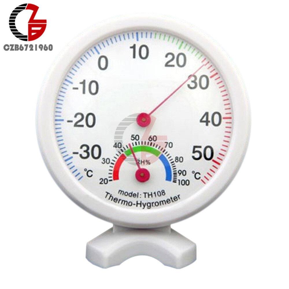 Accurate Indoor Room LCD Digital Thermometer Hygrometer Thermo-Hygrometer Temperature Humidity Meter Moisture Measurment Monitor: TH108 White