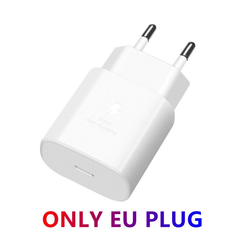 For Samsung Galaxy S22 S21 20 Plus Ultra Note 20 10 A90 82 80 72 71 70 60 52 51 50 PD Surper Fast Charger carregador fast charg: EU Plug White