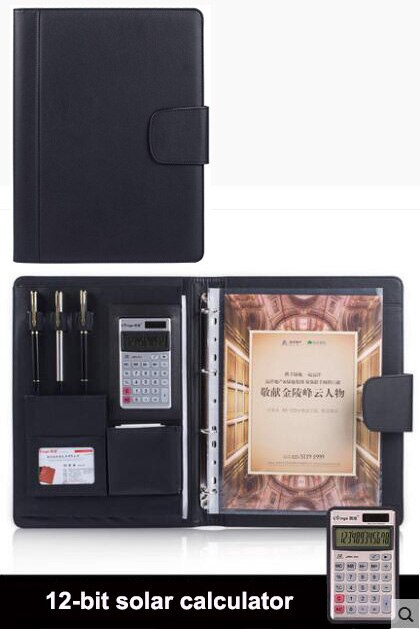 Classeur à anneaux a4 en cuir PU avec classeur-orange/marron/noir: black 2