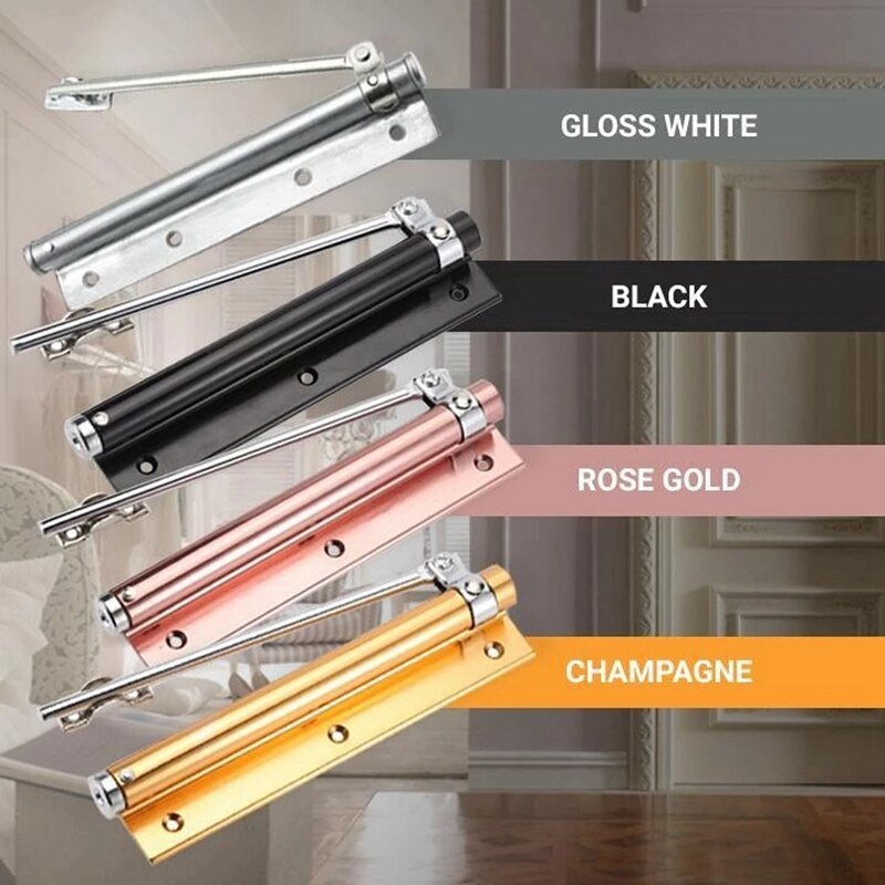 Porte automatique charnière à fermeture automatique muet facile à rebondir pas de fente poinçonnage porte libre ferme-porte, ferme-porte réglable robuste B