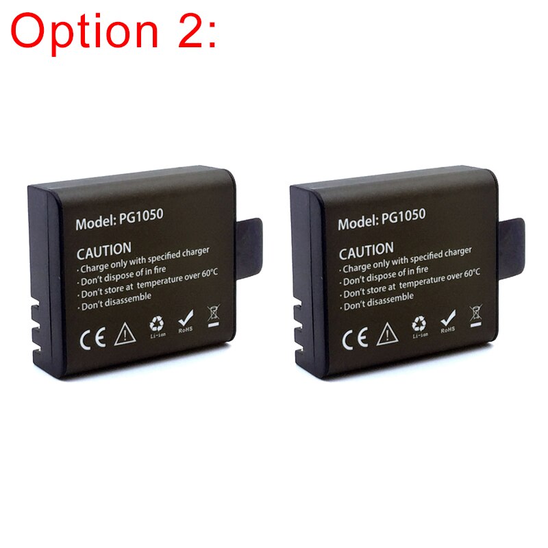 Voor EKEN Accessoires Set Dual Charger 1050mAh Li-Ion Batterij Autolader Beugel Monopod Opbergdoos Voor H9 H9R Action camera: option 2