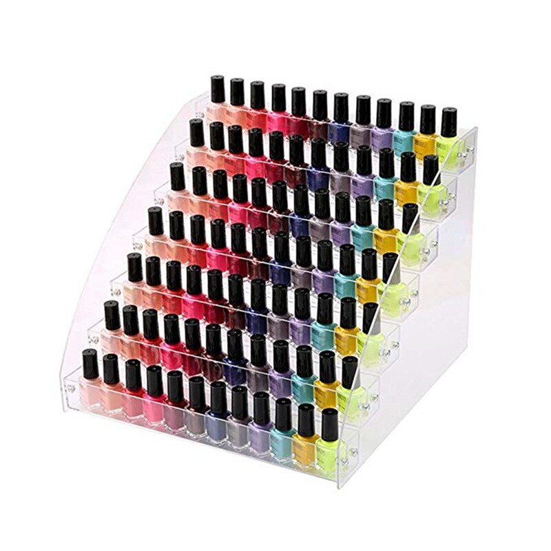 2-3-4-5-6-7 -lags akryl neglelak display arrangør manicure kosmetik smykker display stativ holder klar makeup boks  wj604