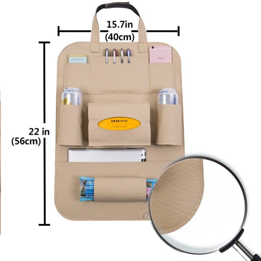 Pu lederen autostoel rugleuning organizer en ipad mini houder universeel te gebruiken als auto achterbank organizer voor kinderen opbergflessen tissues
