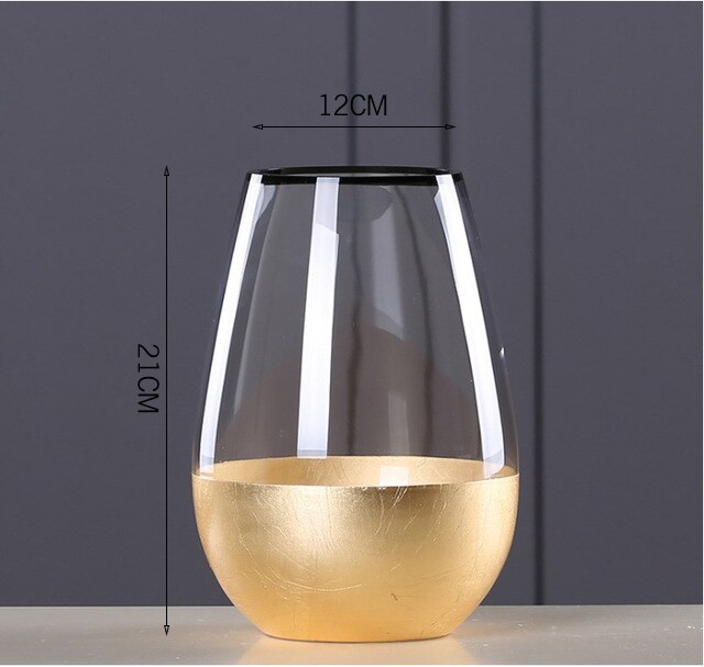 Nordic Gold Folie Glas Vazen Woonkamer Decoratie Bloemstuk Ornamenten Bruiloft Decoratie Kunst Vazen Meubels: 2