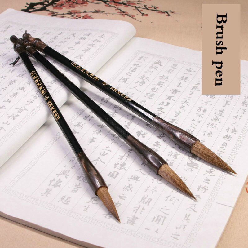 Chinesische Kalligraphie Pinsel Wiesel Haar Pinsel einstellen Offizielle Skript Malerei Praxis Schreiben Pinsel Stift 3 stücke Caligrafia Tinta China
