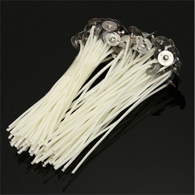 30 Uds. De mechas para velas duraderas, núcleo de algodón encerado con soportes para hacer velas DIY, suministros de , gran , de 4 pulgadas