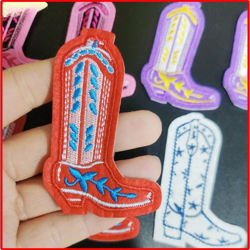Boot Strijken Patch Embleem Kleding Jas Hoed Accessoires Badge Sticker Geborduurde Zon Cowboy Borduren Opstrijkpatches: Bruin