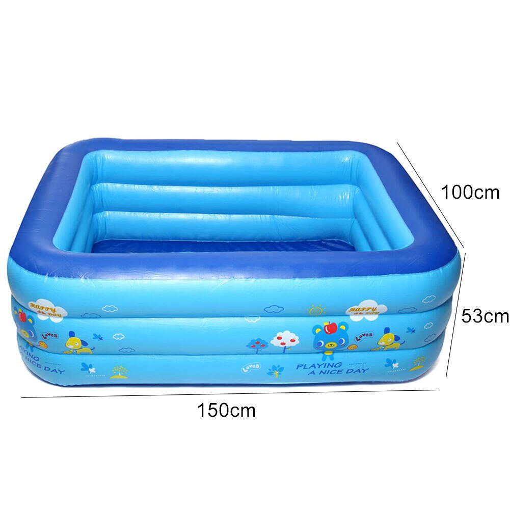 120/130/150cm 3 couches gonflables enfants nager baignoire jeu d'eau jardin piscine Interactive